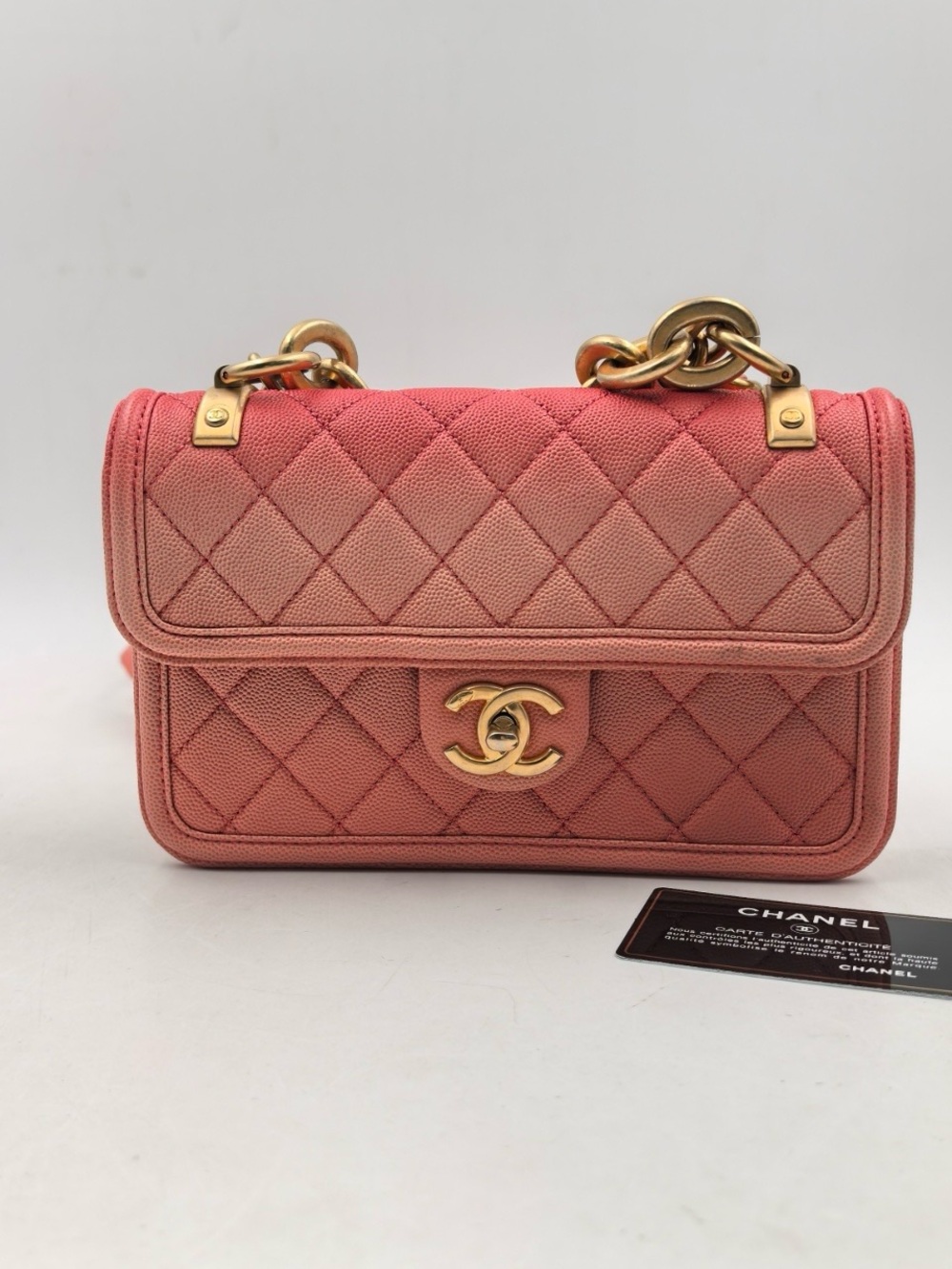 CHANEL Sunset on the Sea Pink Quilted  Flap Shoulder Bag